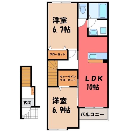 南栗橋駅 徒歩99分 2階の物件間取画像